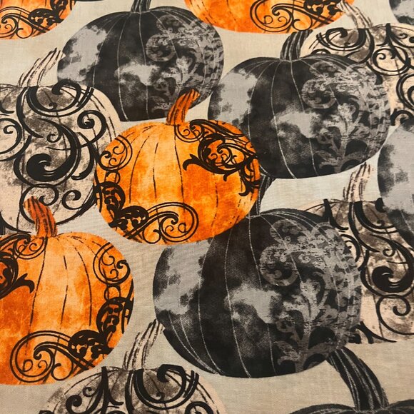 DESIGNER PUMPKINS Handmade Cotton Pillowcase fits a Standard or Queen Pillow - Picture 3 of 3